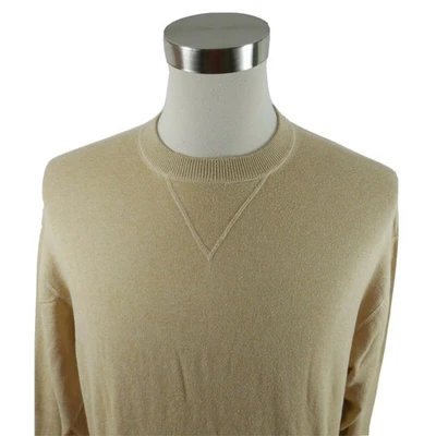 Robert Talbott Mens Cotton Cashmere Crew Neck Beige Sweater Medium - Image 1 of 4
