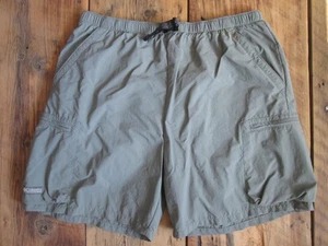 Columbia Men's Water Shorts Large Swim Beach Board Gray Green 100% Nylon Liner - Picture 1 of 8