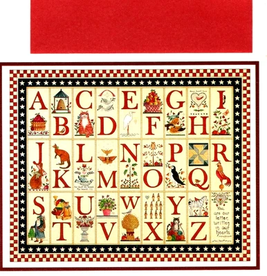 1987 Alphabet ABC Letters from Heart by Ellen Stouffer Note Card - Image 1 of 3
