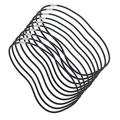 Pack de 10 Piezas Cadena Cuerda Collar Caucho Negro 45cm Foto 1 de 4