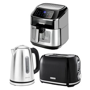 Geepas 1.7L Electric Kettle 2 Slice Bread Toaster & 9.2L Digital Air Fryer Set - Picture 1 of 10