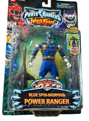 Power Rangers Wild Force azul Spin-Morphin 5" Ranger nuevo sellado de fábrica 2002 Foto 1 de 4