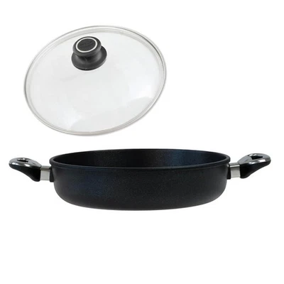 BAF Kasserolle 28 cm Induktion Aluguss Schmortopf Hochrand Antihaft & Glasdeckel - Bild 1 von 4