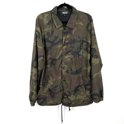 Chaqueta cortavientos AMERICAN FIGHTER verde camuflaje ligera cremallera completa XL para hombre Foto 1 de 4