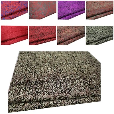 Faux Silk Brocade(Paisley Fern Leaf)Jacquard Damask Kimono Fabric Material*BK5 - image 1 of 4