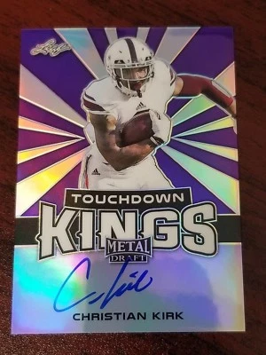 2018 Leaf Metal TD King Purple Auto Christian Kirk Texas A&M Cardinals #'d 12/15 - Image 1 of 2