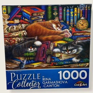 Puzzle Collector 1000 Piece Puzzle - The Old Book Shop Cats - Irina Garmashova-C - Picture 1 of 5