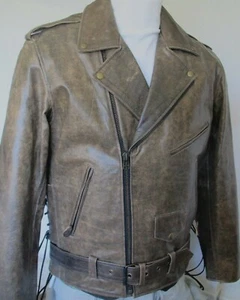 NUEVA Chaqueta de Motocicleta de Cuero Marrón Distress BLINDADA Y VENTILADA M, L, XL, 2XL - Imagen 1 de 5
