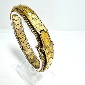 Vintage Gold Plated Bracelet Pin Clasp With Fuse - Picture 1 of 6