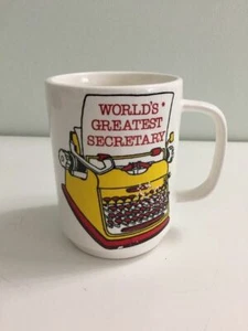 Vtg Wind up "Music Box" Coffee Mug Musical Cup Plays 9 to 5 Office Typewriter - Picture 1 of 1