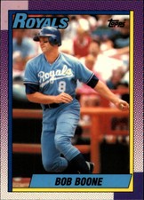 1990 Topps Tiffany Kansas City Royals Baseball Card #671 Bob Boone /15000