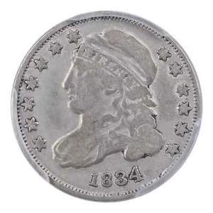 1834 Capped Bust Dime Large 4 PCGS VF25 - Picture 1 of 4