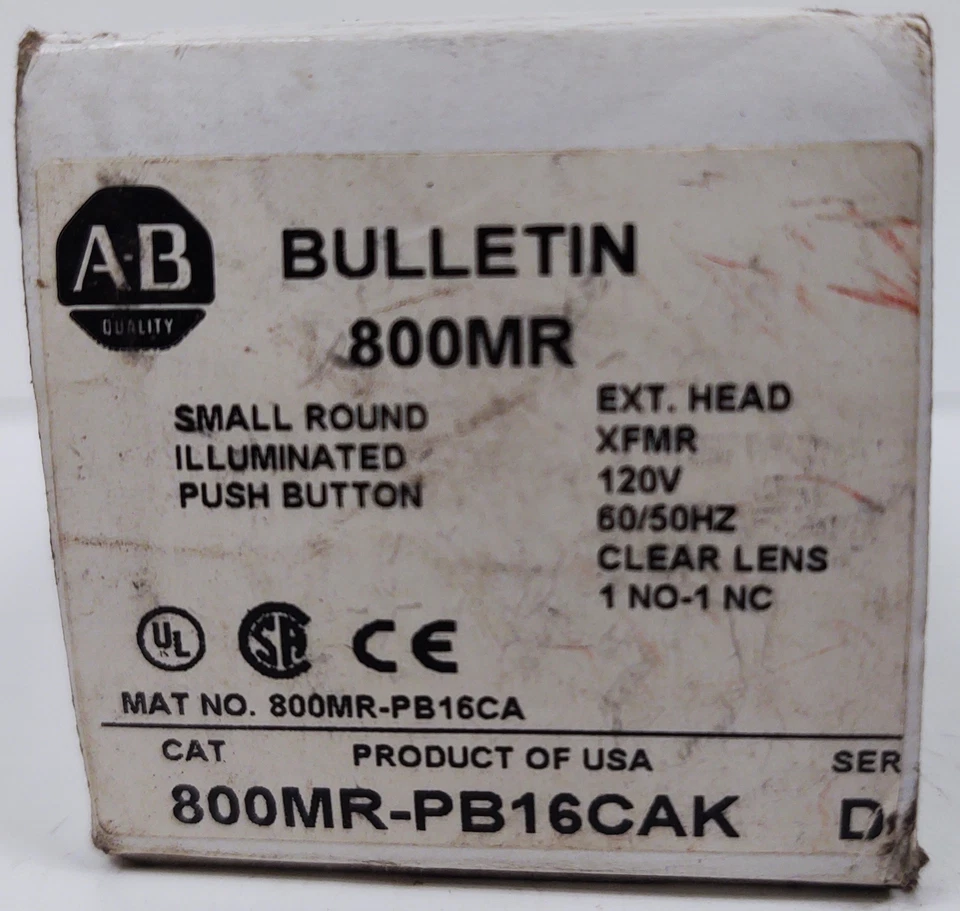 Allen-Bradley 800MR-PB16CAK Illuminated Pushbutton with Extended Head - Image 1 of 3