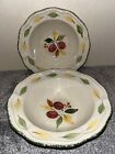 St Michael Damson Cereal Bowls Set x 2 Vintage M & S Floral Pattern Ceramic Used