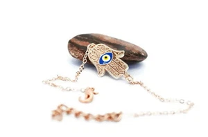 Evil Eye Hamsa Bracelet - Hand Of Fatima Evil Eye Bracelet, Turkish Evil Eye - Picture 1 of 8