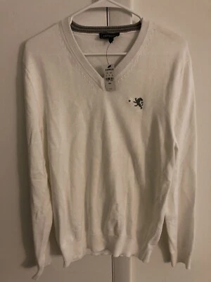 Suéter Express Nuevo con Etiquetas Cuello en V Para Hombre Talla Mediana Blanco NUEVO 100% Algodón Foto 1 de 4