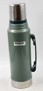 Classic Stanley Vacuum Thermos Bottle Hot/Cld Green Hammertone 1.1 Qt. Stainless - Picture 1 of 14