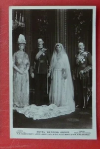 Postal Grupo de Boda Real SM la Reina María Lord Lascelles Rey Jorge Beagles RP - Imagen 1 de 2