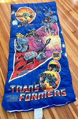 Vintage 1984 G1 Optimus Prime Transformers Kid Youth Sleeping Bag Hasbro Rare - Image 1 of 4