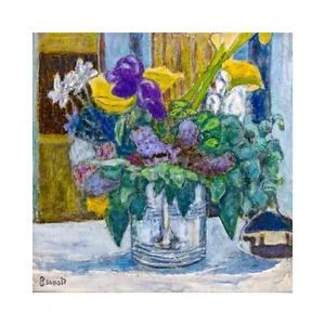 Pierre Bonnard, Irises and Lilacs, 1920, Lustre Canvas Print, 20" x 20" - Picture 1 of 10