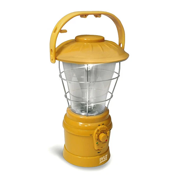 Pyle PSDNL22YL Multi Function Hand Crank Torch Lantern with AM/FM Radio (Yellow) - Image 1 of 1