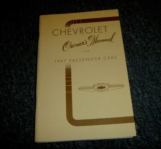 Chevrolet Sport 1947 cupé manual del operador Fleetmaster Stylemaster XO Foto 1 de 1