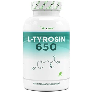 L TYROSIN - 240 Kapseln (vegan) a 650 mg Hochdosiert - Muskelaufbau Stoffwechsel - Bild 1 von 6
