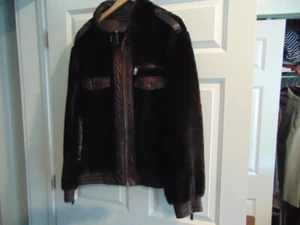 ITALIAN DESIGNER "FASHION FOR MEN" NEW LEATHER & SHEARL JACKET. MADE IN TURKEY. - Picture 1 of 6