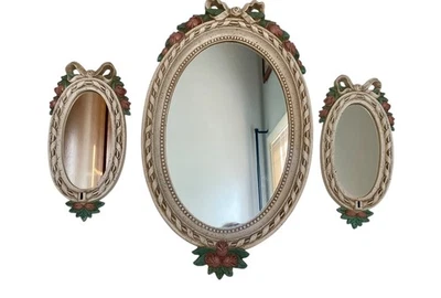 Juego de 3 espejos victorianos rosas interiores para el hogar cabaña inglesa Burwood #3119 Foto 1 de 4