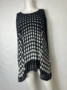 PERFECT Chico's Travelers "Polka Dot" Tunic Top- Size  2 ( Large ) - Picture 1 of 4
