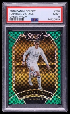 2016 Panini Select Raphael Varane Field Level Green Prizm /5 PSA 9 MINT - Image 1 of 2