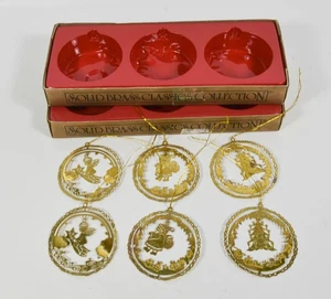 VTG 6 Solid Brass Classics Collection Dimensional Solid Brass Ornaments 2001 - Picture 1 of 2