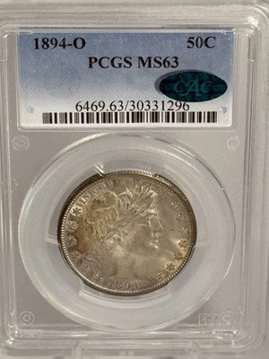 Medio dólar O Barber 1894 graduación profesional MS-63 Foto 1 de 4