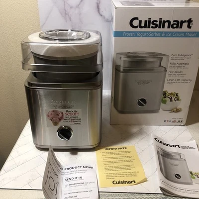 Yogur congelado Cuisinart ICE-30BCP1 2 cuartos - Heladera y sorbete SIN USAR Foto 1 de 4