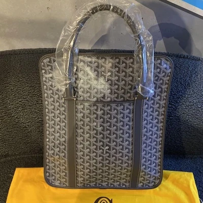 GOYARD Borgoña Bolso de Mano de Negocios Maletín Gris Cartera para Documentos Auténtico Nuevo a prueba Foto 1 de 4