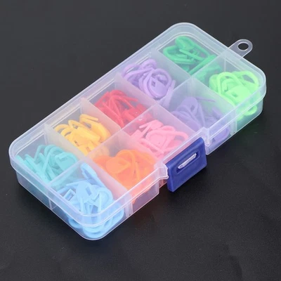 100Pcs Knitting Stitch Marker Counter Crochet Locking Needle Clip 10 Colors - Image 1 of 4