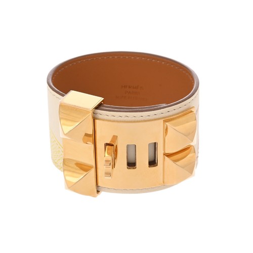 HERMÈS Bracciale HERMES Collier de Chien Cre G Hardware Bracciale da donna in pelle rapida