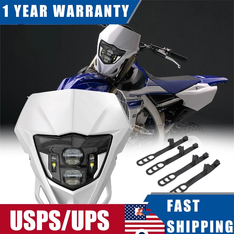 Faro LED con DRL+Carenado Blanco para Yamaha WR450F WR250F WR426F 2013-2023 Foto 1 de 4