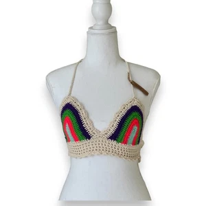 Crop top fatto a mano con supporto all'uncinetto! - Taglia S - Foto 1 di 4