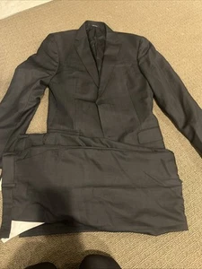 $2950 CURRENT Z Zegna Traje de Ciudad Negro Chaqueta Pantalones 50L 40L - Imagen 1 de 4