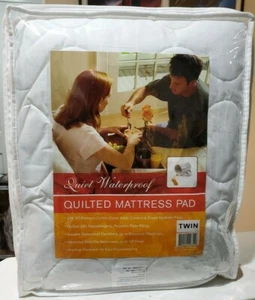 Quiet Waterproof Quilted Twin Mattress Pad, White from Kohls **NEW/SEALED** - Picture 1 of 4