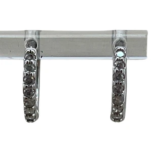 Silver Huggie Hoop Stud Earrings Womens Jewelry Gift - Picture 1 of 4