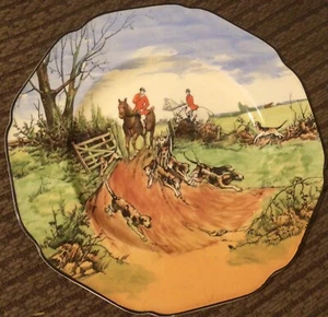 Fox Hunt Hunting Dinner Plate Crown Ducal China - Picture 1 of 4