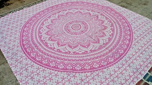 Colcha Colgante Pared Ombre Rosa Algodón India Queen Size Asia W - Imagen 1 de 3