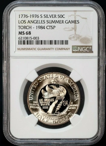 1976 S JFK 50c L.A. Summer Games Torch 1984 Mel Wacks C/S NGC MS68 Cover