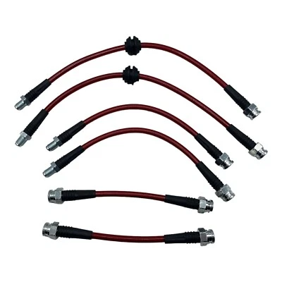 2012-2019 Fiat 500 Abarth 500T Red Stainless Steel Brake Line Kit - Image 1 of 4