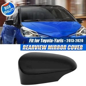 Left Side Wing Mirror Cover Cap Gloss Black Fit For Toyota Yaris 2013-2020 1× - Picture 1 of 8