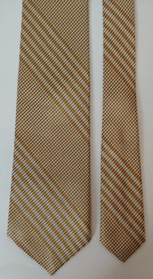 Corbata de seda AB Alexander Beegle blanca negra dorada amarilla a cuadros Virginia Beach Foto 1 de 4