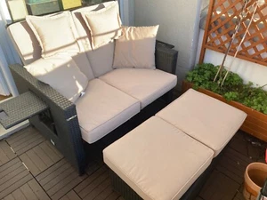 Elegantes Blumfeldt Rattan Gartensofa/Lounge mit Liegefunktion - Bild 1 von 6