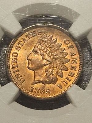 1865 Indian Head Cent  MS64RD  RED ! - Image 1 of 4